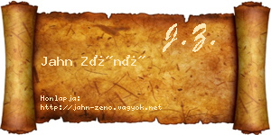 Jahn Zénó névjegykártya